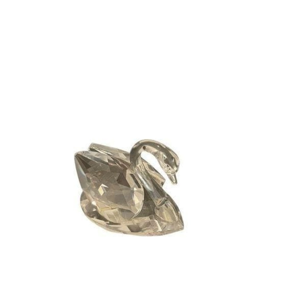 Swarovski Crystal Swan Figurine Small Faceted Clear Glass Collectible Logo Logo